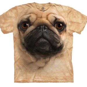 The Mountain Big Face Pug Dog Puppy Cotton Tie Die Animal T-Shirt Adult XL-3X